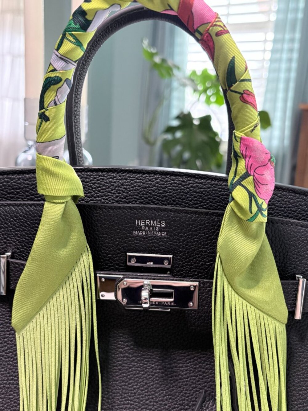 Fringe Handbag Wraps- Lime Green Fringe